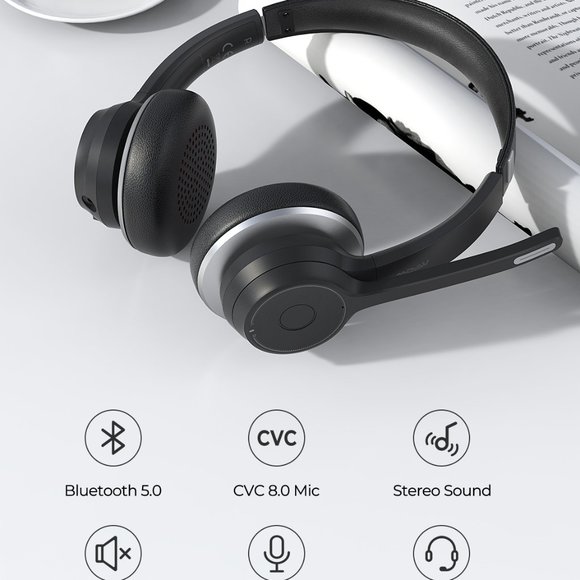 Mpow HC5 Bluetooth 5.0 Headset For Call Center Office Wireless Wired - Picture 9 of 11